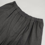mizuiro-ind ワイド タックパンツ ウエストゴム 日本製 パンツ チャコールグレー レディース ミズイロインド【中古】6-0808G∞
