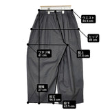 mizuiro-ind ワイド タックパンツ ウエストゴム 日本製 パンツ チャコールグレー レディース ミズイロインド【中古】6-0808G∞