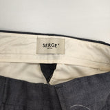 SERGE de bleu クラシックトラウザーズ セミフレア センタープレス サイズ36 日本製 デニムパンツ ネイビー レディース サージ【中古】6-0808G∞