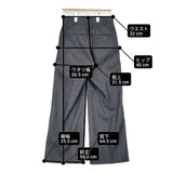 SERGE de bleu クラシックトラウザーズ セミフレア センタープレス サイズ36 日本製 デニムパンツ ネイビー レディース サージ【中古】6-0808G∞