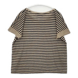 MARGARET HOWELL JERSEY サイズ2 578-168206 ボーダー リネン 半袖Ｔシャツ カットソー ベージュ ネイビー レディース マーガレットハウエル【中古】6-0522S♪