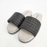 mina perhonen pied du lac 革 レザー サイズ24.5cm ws7569 牛革 サンダル ベージュ ブラック レディース ミナペルホネン【中古】6-0425S◎