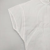 homspun ドルマンスリーブ カットオフ コットンリネン 丸襟 ラウンドカラー ブラウス シャツ ホワイト レディース ホームスパン【中古】6-0514S♪