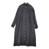 nest Robe 長袖 シャツワンピース ギャザー 日本製 ワンピース ブラック レディース ネストローブ【中古】6-0511M△