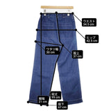 veritecoeur バーティカルポケットデニムパンツ 定価24200円 ST-042 コットンリネン デニムパンツ ブルー レディース ヴェリテクール【中古】6-0808G∞