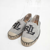 RALPH LAUREN 未使用品 エスパドリーユ サイズ36.5 パンプス ホワイト ブラック レディース ラルフローレン【中古】6-0511M◎