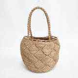 NORO MADRAGUE DAMIER M ラフィア トートバッグ ベージュ レディース ノロ【中古】6-0425M◎