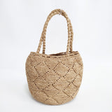 NORO MADRAGUE DAMIER M ラフィア トートバッグ ベージュ レディース ノロ【中古】6-0425M◎