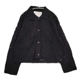 HUG O WaR 新品 LOGAN別注 スクエアクロシェカーディガン 定価25300円 HG-L983 ニット カーディガン 26SS ブラック レディース ハグオーワー【中古】6-0505M♪