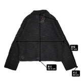 HUG O WaR 新品 LOGAN別注 スクエアクロシェカーディガン 定価25300円 HG-L983 ニット カーディガン 26SS ブラック レディース ハグオーワー【中古】6-0505M♪