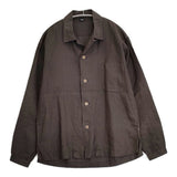 45R/45rpm リネン908サファリSHIRT サイズ2 オープンカラー 長袖シャツ ブラウン レディース フォーティーファイブアールピーエム【中古】6-0612M♪