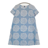marimekko PUKETTI 定価31000円 サイズ36 ワンピース ライトブルー ホワイト レディース マリメッコ【中古】6-0514S♪