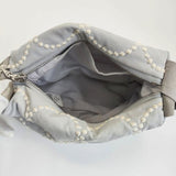 mina perhonen tambourine 刺繍 us7026 小物入れ ポーチ ライトグレー レディース ミナペルホネン【中古】6-0628G∞