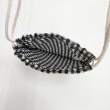 TEMBEA 巾着 POCHETTE GINGHAM ギンガムチェック PVC ショルダーバッグ ブラック ホワイト レディース テンベア【中古】6-0705G∞