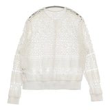 JOURNAL STANDARD LUXE コットンレース リブブラウス 定価27500円 カーディガン 25SS ホワイト レディース ジャーナルスタンダード ラックス【中古】6-0505M♪