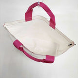 Herve Chapelier マルシェバッグ M 2012PP トートバッグ ホワイト ピンク ブラン レディース エルベ・シャプリエ【中古】6-0705G∞