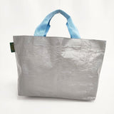 Herve Chapelier マルシェバッグ M 2012PP トートバッグ シルバー ブルー グリ レディース エルベ・シャプリエ【中古】6-0705G∞
