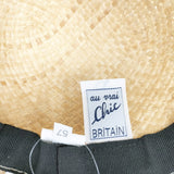au vrai chic britain オー ブライ シック ブリテン 麦わら帽子 ストローハット ハット ベージュ ブラック レディース【中古】6-0425M◎