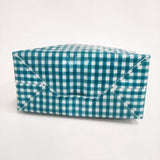TEMBEA PAPER TOTE SMALL ペーパートート ギンガム トートバッグ ブルーグリーン ホワイト レディース テンベア【中古】6-0705G∞