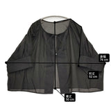 studio clip ダブルフロントシアーワイドカフスブラウス 羽織り ブラウス シャツ ブラック レディース スタディオクリップ【中古】6-0514S♪