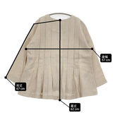 MAGALI トリプルウォッシュリネン タックジャケット 日本製 定価27500円 ノーカラージャケット 22SS ベージュ レディース マガリ【中古】6-0612M♪