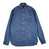 HAND ROOM 8ozデニム ボタンダウンシャツ 淡色 8oz DENIM BUTTON DOWN SHIRTS 定価28600円 S 長袖シャツ ライトネイビー メンズ ハンドルーム【中古】6-0603M♪
