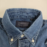 HAND ROOM 8ozデニム ボタンダウンシャツ 淡色 8oz DENIM BUTTON DOWN SHIRTS 定価28600円 S 長袖シャツ ライトネイビー メンズ ハンドルーム【中古】6-0603M♪