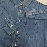 HAND ROOM 8ozデニム ボタンダウンシャツ 淡色 8oz DENIM BUTTON DOWN SHIRTS 定価28600円 S 長袖シャツ ライトネイビー メンズ ハンドルーム【中古】6-0603M♪