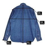 HAND ROOM 8ozデニム ボタンダウンシャツ 淡色 8oz DENIM BUTTON DOWN SHIRTS 定価28600円 S 長袖シャツ ライトネイビー メンズ ハンドルーム【中古】6-0603M♪