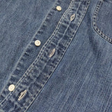 HAND ROOM 8ozデニム ボタンダウンシャツ 淡色 8oz DENIM BUTTON DOWN SHIRTS 定価28600円 S 長袖シャツ ライトネイビー メンズ ハンドルーム【中古】6-0603M♪