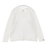 HOLLYWOOD RANCH MARKET HRM H刺繍 日本製 長袖Ｔシャツ カットソー ロンＴ ホワイト レディース ハリウッドランチマーケット【中古】6-0808M∞