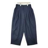 mizuiro-ind ハイウエスト タック ワイドパンツ 日本製 ポリエステル パンツ ネイビー レディース ミズイロインド【中古】6-0808G∞