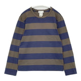 agnes b. ボーダー コットン 長袖Ｔシャツ カットソー ロンＴ グレー ブルー レディース アニエスベー【中古】6-0808M∞