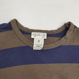agnes b. ボーダー コットン 長袖Ｔシャツ カットソー ロンＴ グレー ブルー レディース アニエスベー【中古】6-0808M∞