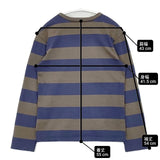 agnes b. ボーダー コットン 長袖Ｔシャツ カットソー ロンＴ グレー ブルー レディース アニエスベー【中古】6-0808M∞