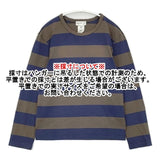 agnes b. ボーダー コットン 長袖Ｔシャツ カットソー ロンＴ グレー ブルー レディース アニエスベー【中古】6-0808M∞