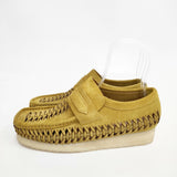 Clarks 24SS WBLoafer Weave Olive Suede ワラビーローファー ウィーブ スウェード 定価28600円 UK6.5 ローファー ベージュ系 レディース クラークス【中古】6-0425G◎
