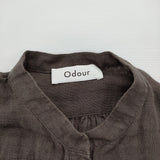 Odour リネン ギャザー ノースリーブ プルオーバーシャツワンピ OD-OP1214 ワンピース チャコールグレー系 レディース オウダー【中古】6-0514S♪
