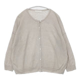 vie evam eva botanical dye cardigan 草木染め リネン 定価26400円 クルーネック 日本製 カーディガン ライトグレー レディース ヴィー エヴァムエヴァ【中古】6-0728M△