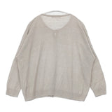 vie evam eva botanical dye cardigan 草木染め リネン 定価26400円 クルーネック 日本製 カーディガン ライトグレー レディース ヴィー エヴァムエヴァ【中古】6-0728M△
