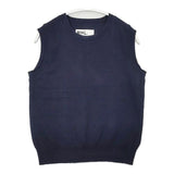 MHL. SLUB COTTON KNIT 595-8161502 ノースリーブニット 定価15400円 ベスト ネイビー レディース エムエイチエル【中古】6-0808M∞