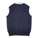 MHL. SLUB COTTON KNIT 595-8161502 ノースリーブニット 定価15400円 ベスト ネイビー レディース エムエイチエル【中古】6-0808M∞