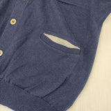 MARGARET HOWELL/JOHN SMEDLEY 579-160201 コットン M イギリス製 カーディガン ネイビー メンズ マーガレットハウエル/ジョンスメドレー【中古】6-0815M∞