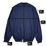MARGARET HOWELL/JOHN SMEDLEY 579-160201 コットン M イギリス製 カーディガン ネイビー メンズ マーガレットハウエル/ジョンスメドレー【中古】6-0815M∞