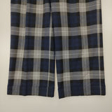 UNITED ARROWS 38 タック チェックスラックス UWSC T/R ストレート パンツ ネイビー グレー レディース ユナイテッドアローズ【中古】6-0808G∞