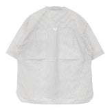 MHL. コットン リネン ストライプ サイズ1 YARNDYECOTTONLINEN 595-9152550 半袖シャツ ホワイト グレー レディース エムエイチエル【中古】6-0702S∞