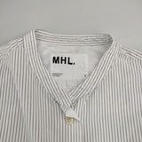 MHL. コットン リネン ストライプ サイズ1 YARNDYECOTTONLINEN 595-9152550 半袖シャツ ホワイト グレー レディース エムエイチエル【中古】6-0702S∞