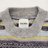 BISOWN ビソウン CASHMERE FAIRISLE SHORT VEST カシミヤニットベスト 定価38500円 ベスト 25AW グレー パープル ユニセックス【中古】6-0916T♪