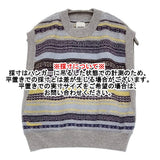 BISOWN ビソウン CASHMERE FAIRISLE SHORT VEST カシミヤニットベスト 定価38500円 ベスト 25AW グレー パープル ユニセックス【中古】6-0916T♪