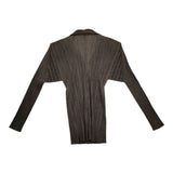 PLEATS PLEASE ISSEY MIYAKE プリーツ PP73-JK224 オープンカラーシャツ ジャケット ブラウン系 レディース プリーツプリーズ【中古】6-0830M∞